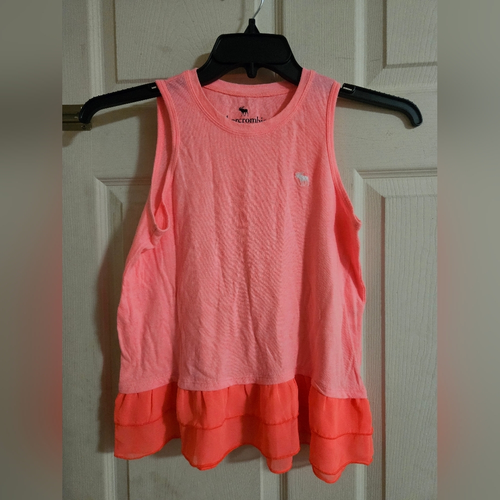 ABERCROMBIE KIDS PINK PEPLUM TANK: GREAT CONDITION: SIZE 13/14
